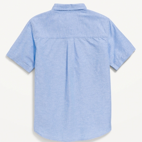 Old Navy Boys' Short-Sleeve Oxford Shirt Blue Regular Siz... - Picture 3 of 7